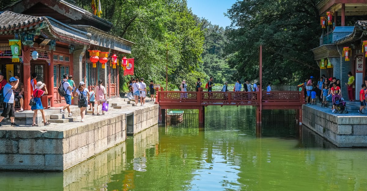 Shopping districts in Beijing - People Visiting A Tourist Destination By The River