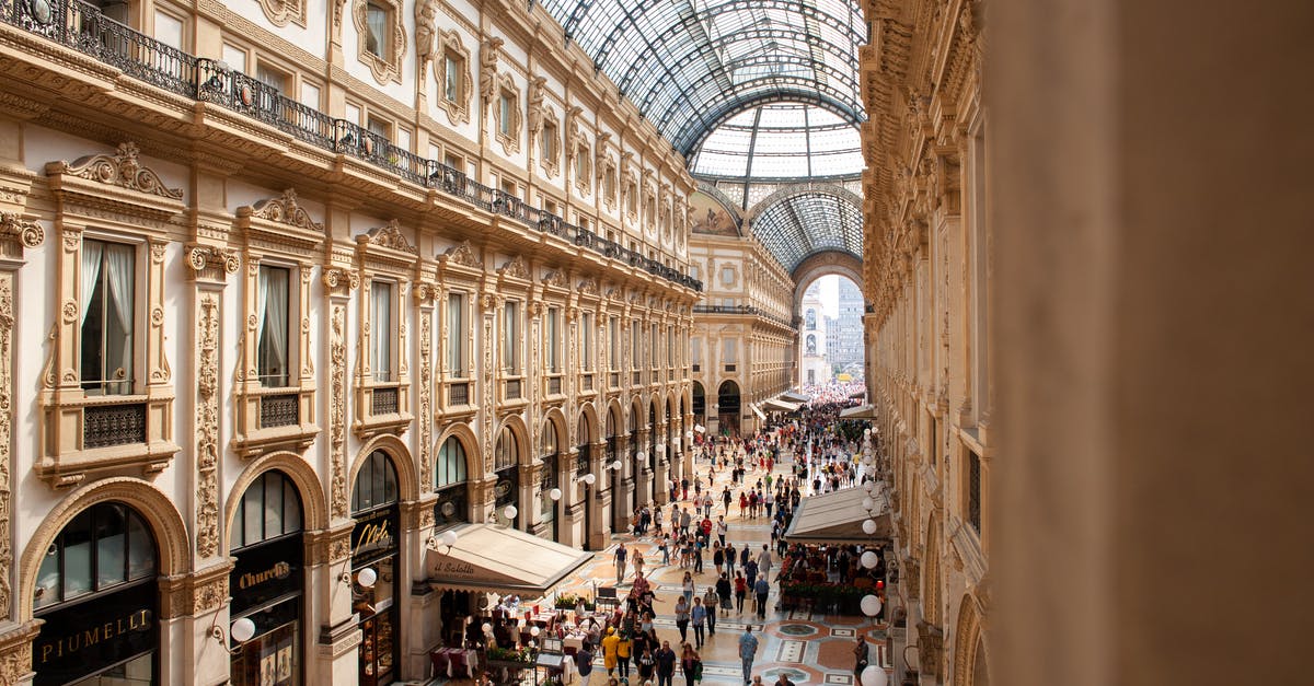 Shops in Milano on the 28th of December (Monday) - People Inside Galleria Vittorio Emanuele II Shopping Mall In Italy