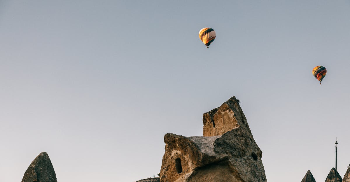 Shortest transatlantic flight from Europe to somewhere, so that continental US can be reached by land (with possible ferry) - From below of bright hot air balloons flying over rough rocky terrain placed in Cappadocia in Turkey in daytime Shortest transatlantic flight from Europe to somewhere, so that continental US can be reached by land (with possible ferry) - From below of bright hot air balloons flying over rough rocky terrain placed in Cappadocia in Turkey in daytime