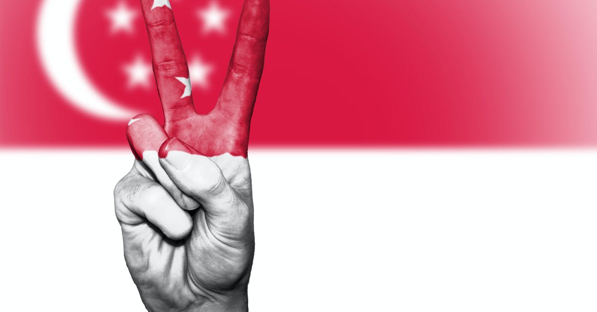 Singapore Airline-Transit for Level II Countries - Singapore flag-themed Painted Hand in Peace-sign Gesture