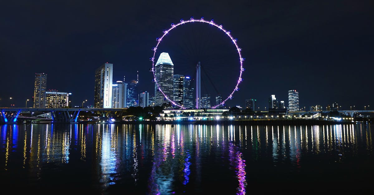 Singapore downtown and Sentosa island - London Eye at Night