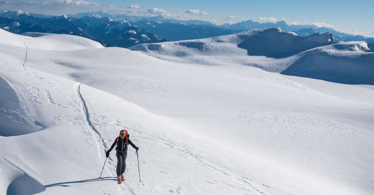 Ski touring in Iceland - A Man Ski Touring on Snow Covered Mountain 