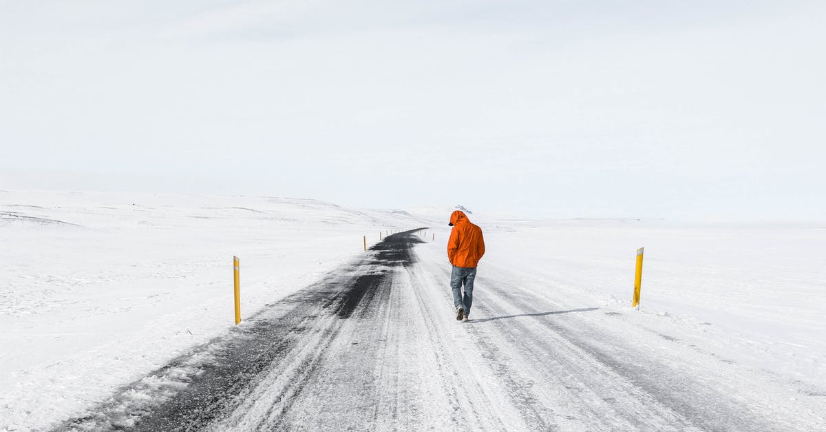 Solo driving in Iceland in late March - Person Standing on Highway