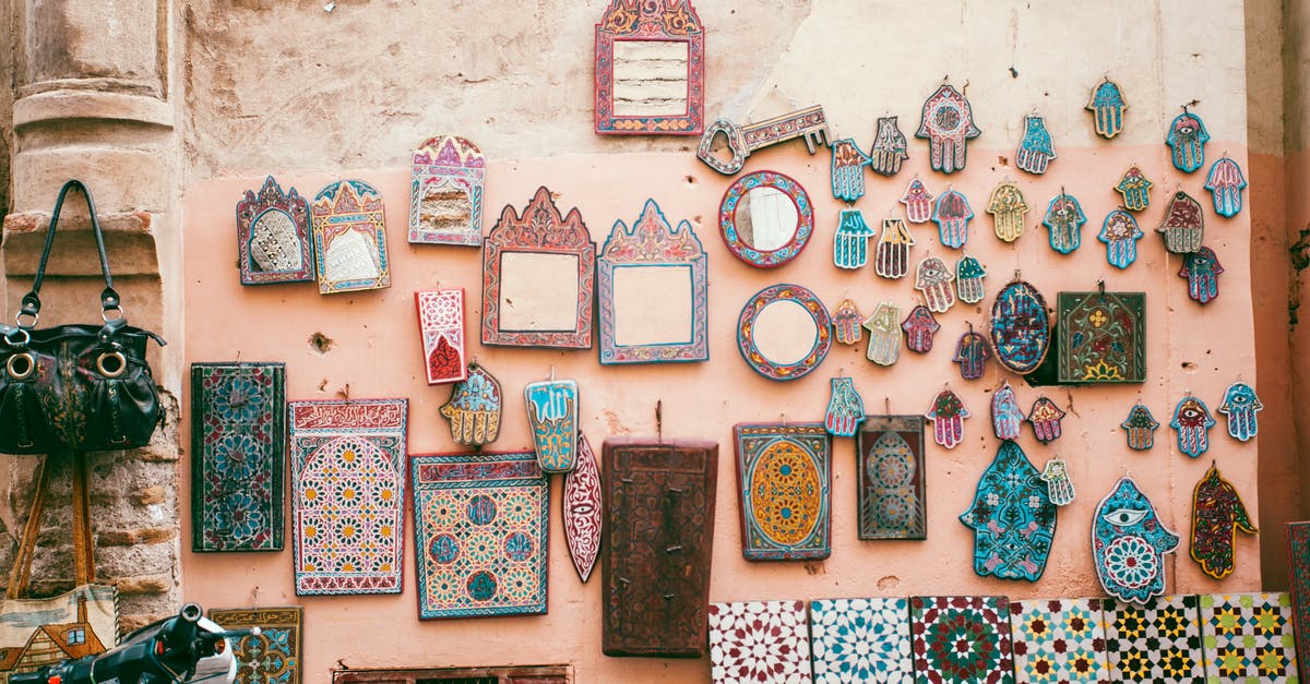 Spanish National Team (Football) store in Madrid [closed] - Traditional oriental decorative souvenirs presented in local market