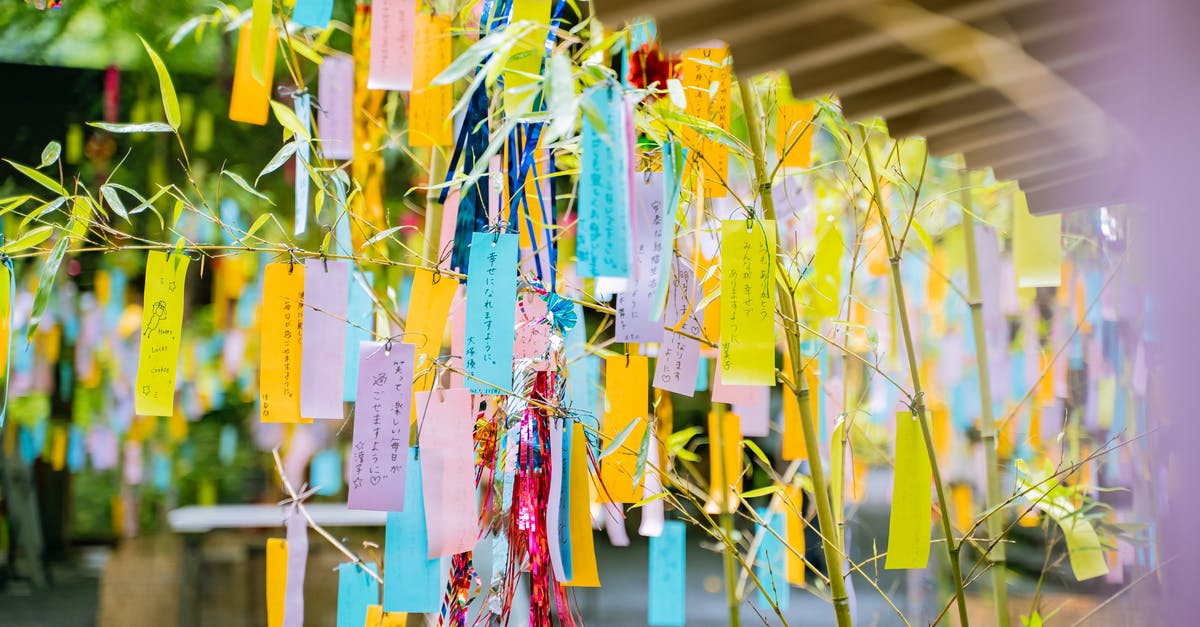 Stay in Osaka, Kyoto or both [closed] - Colorful Papers Hanging on the Tree Branch