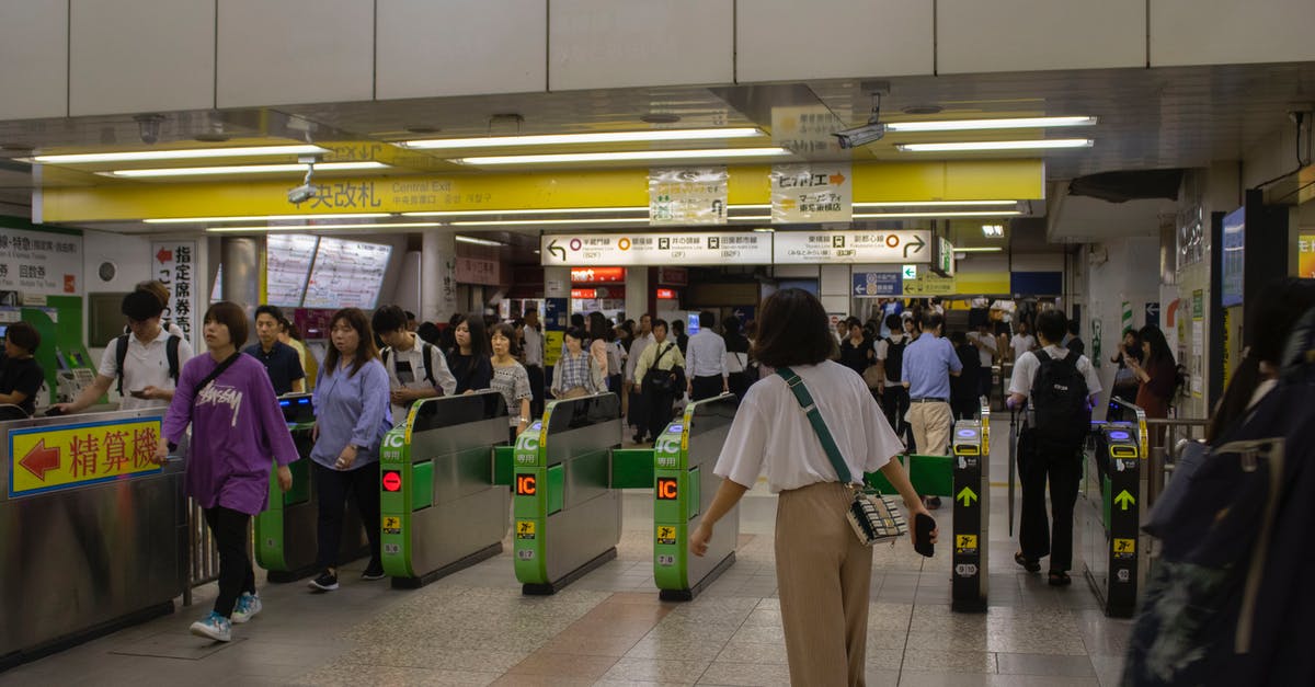 Storing luggage at Tokyo Narita Airport - People in a Train Station