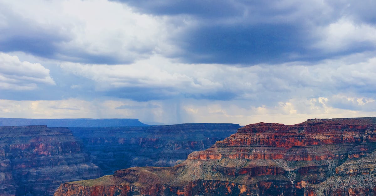 Sunrise/sunset photographic opportunities at the Grand Canyon - Rock Mountain View Under White Clouds