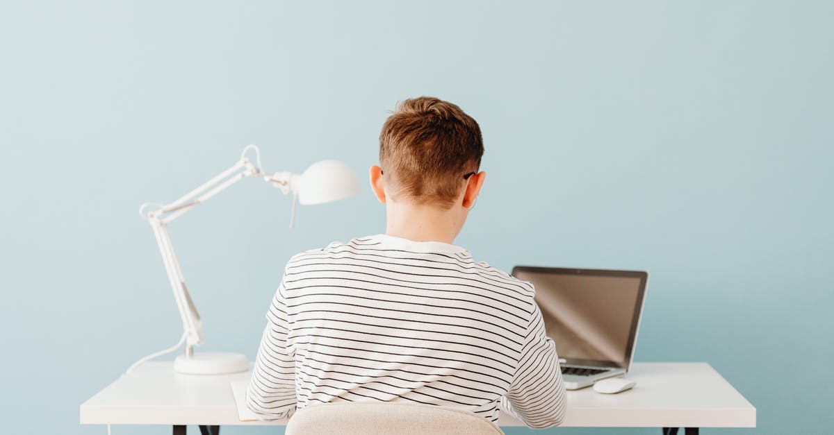 Sweden to Cyprus and back [duplicate] - Back of a Teenager Using a Laptop at a Desk