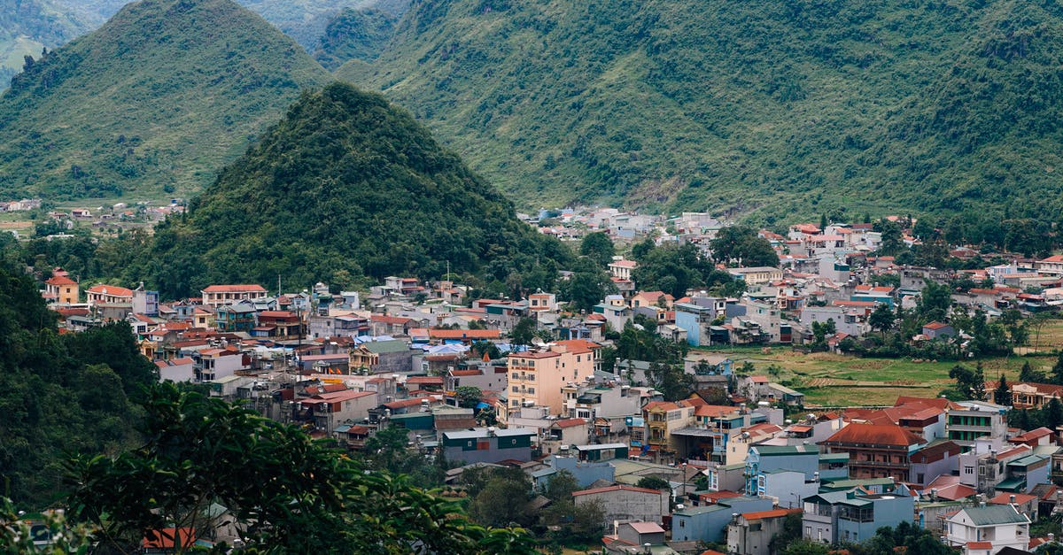 Takayama - Mountains or Town? - Green Mountains and Houses