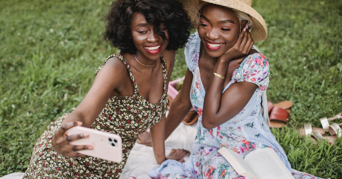 Taking a photo in a US supermarket - Happy Women Taking Selfie on Park Picnic