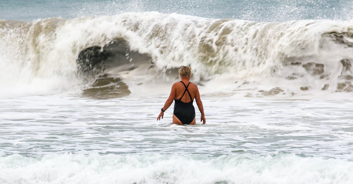 The barcode sticker which VFS in India puts on the back of my passport got damaged by water. Will this cause me problems upon re-entering India? - Woman in Black Swimsuit Standing on Beach with Big Waves