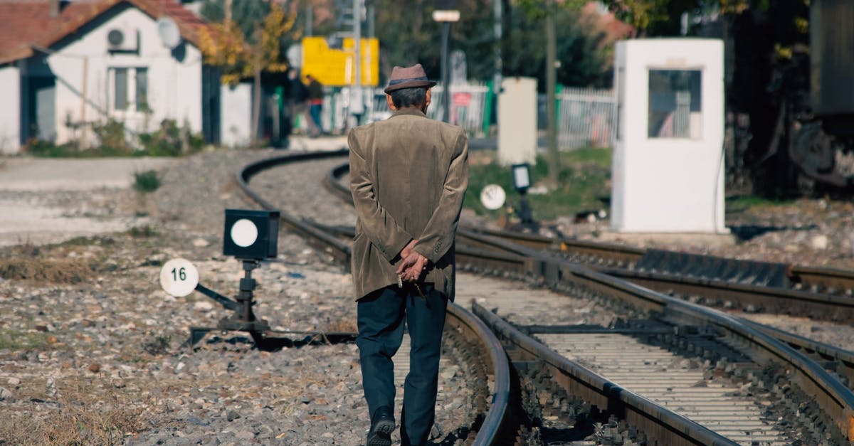 The Haramain Railway or Mecca-Medina Railway - Man in Brown Jacket and Black Pants Standing on Train Rail