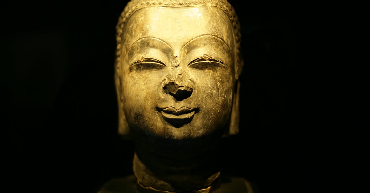 Ticket for Mont des Arts (Kunstberg) - Old golden sculpture of Buddha against black background