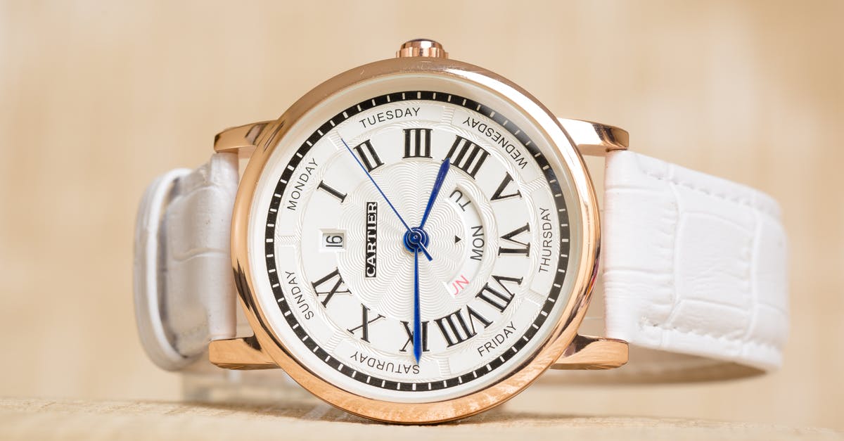 Time left on an ESTA [duplicate] - White and Gold Analog Watch