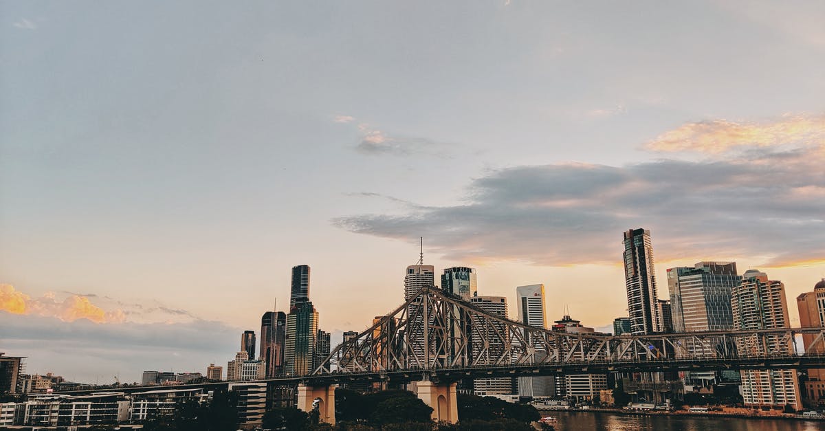 Time taken for customs check in Brisbane Australia - Photo of Bridge and Buildings During Golden Hour