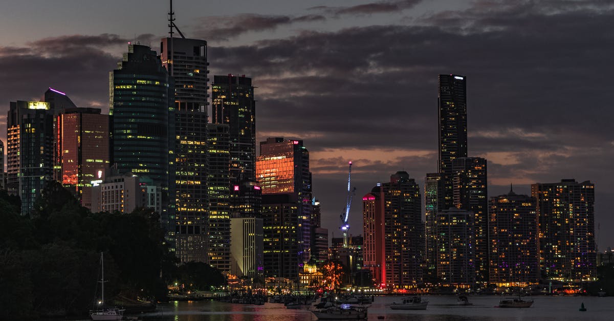 Time taken for customs check in Brisbane Australia - City View during Nighttime Photography