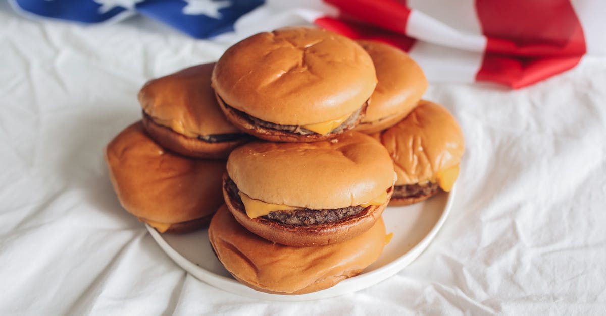 Tipping for curbside takeout food in the USA - Hamburgers on a White Plate