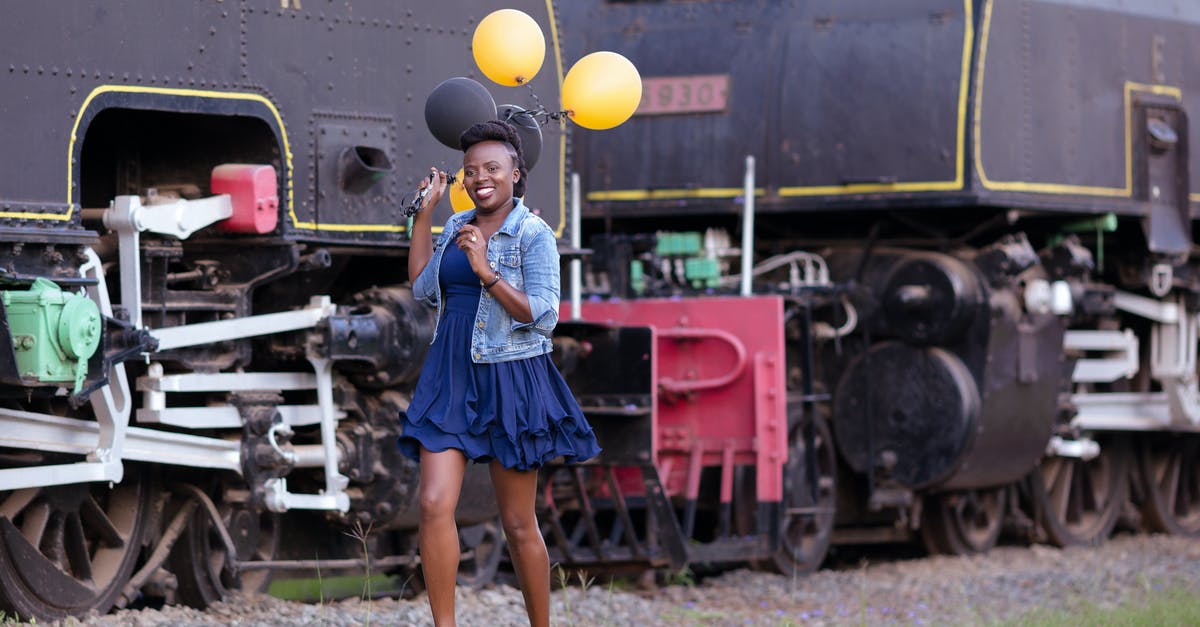 Train Reservations in Spain (with pass) - Woman in Blue and White Dress Holding Yellow Balloons