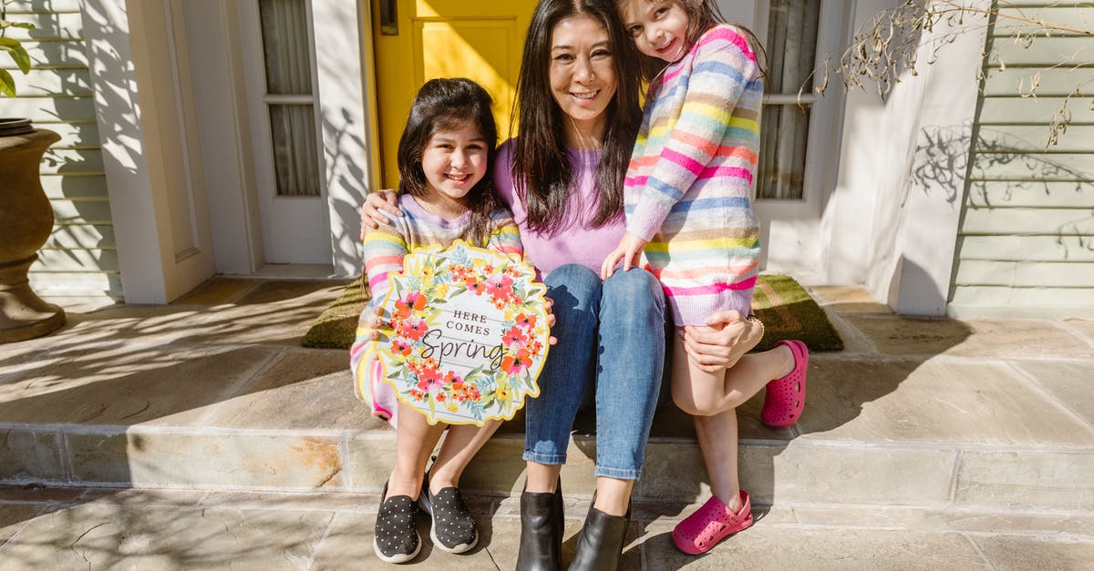 Train timetable over Easter holidays in Sydney - Mother and Two Daughters Sitting Outside the Front Door