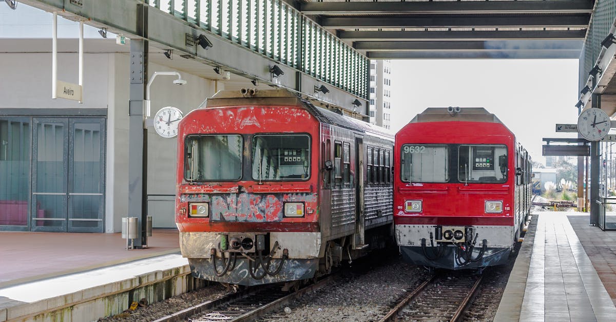 Trains from SFO to LA and vice-versa - Red and White Train in Train Station