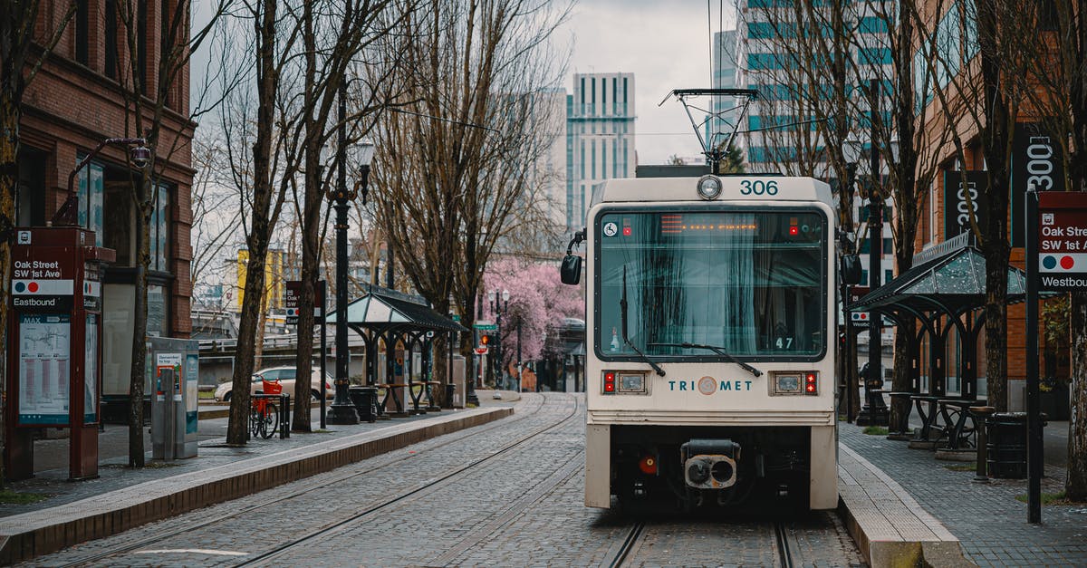 Transit counted as Schengen days? - Modern tram riding on city railroad