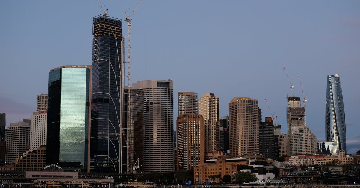 Transit in Australia - Sydney skyline at sunrise