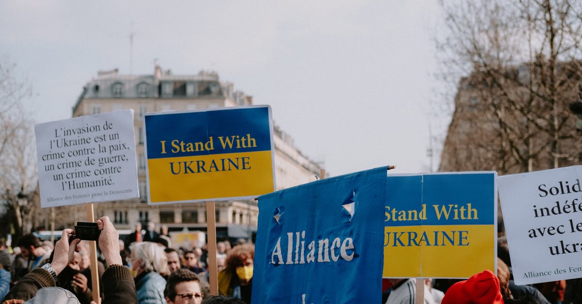 Transit Visa for Ukraine - People on Protest Against War in Ukraine