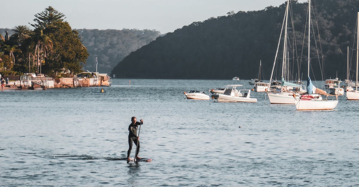 Transit visa via India to Australia - Woman in Black Wet Suit Standing on Body of Water