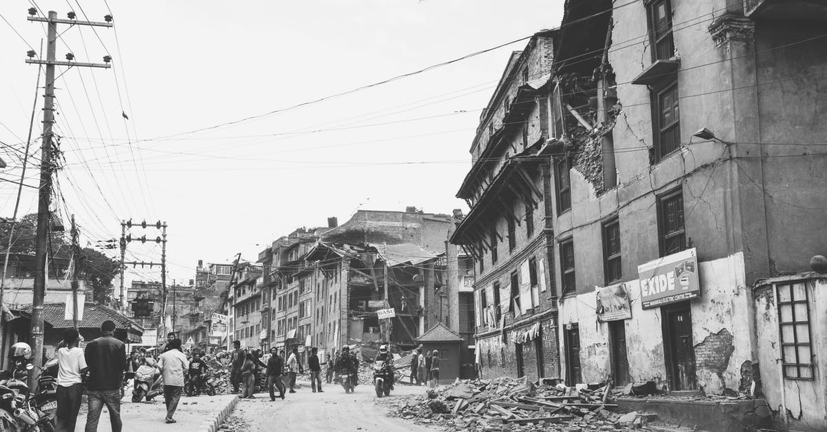 Transiting in Kathmandu in aftermath of earthquake - Wrecked Buildings in Bhaktapur