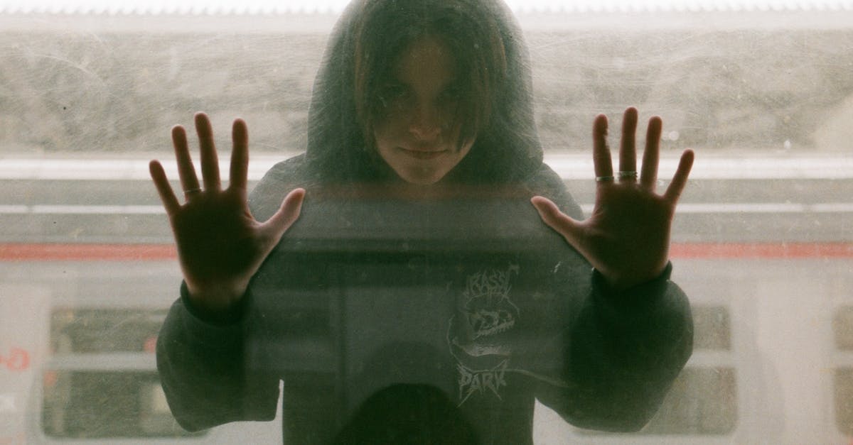 Transiting through CPH - Teenage Girl in Black Hooded Blouse Looking Through Train Window