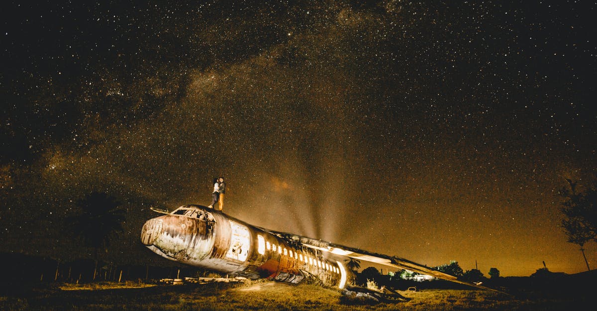 Transport kitchen stand mixer from China to Europe by plane - Anonymous couple of travelers embracing on abandoned plane at dusk