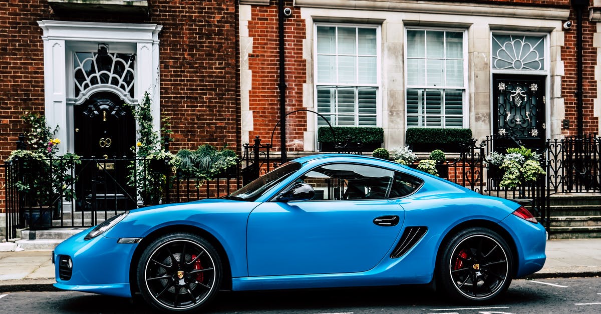 Transportation during short visit to London - Blue Coupe on Road