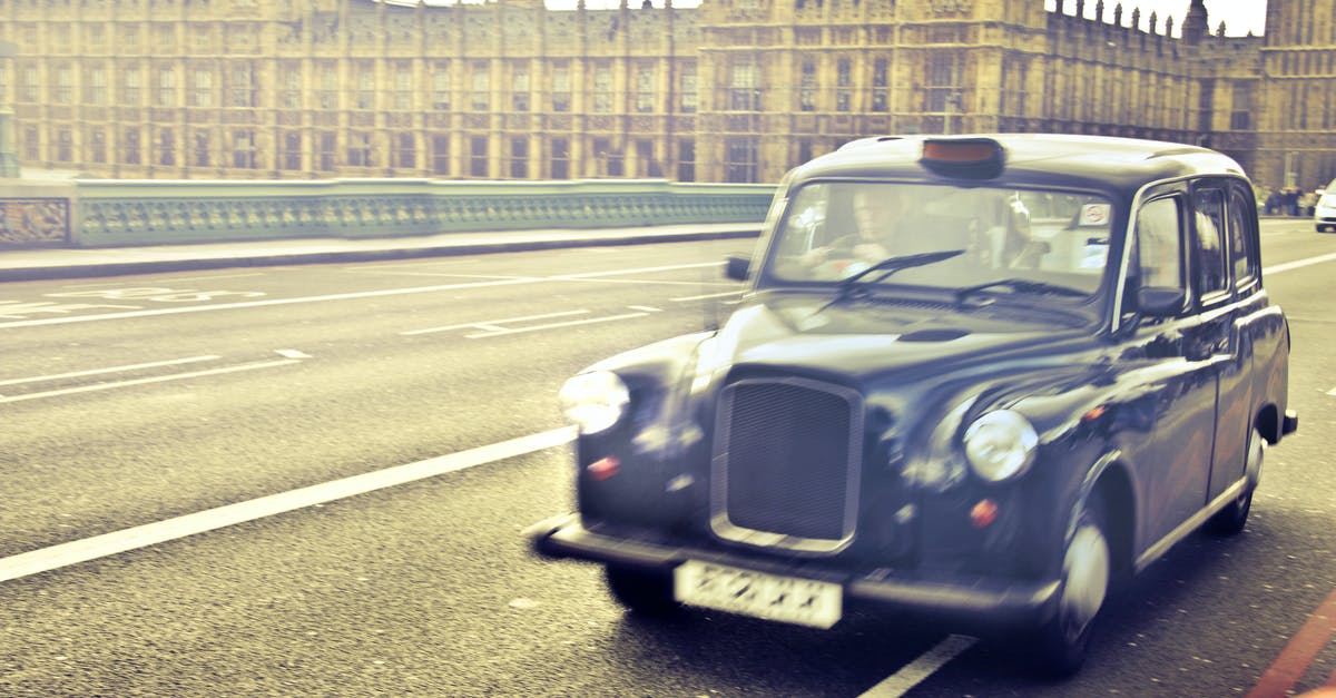 Transportation during short visit to London - Blue Classic Car Near Westminster Palace