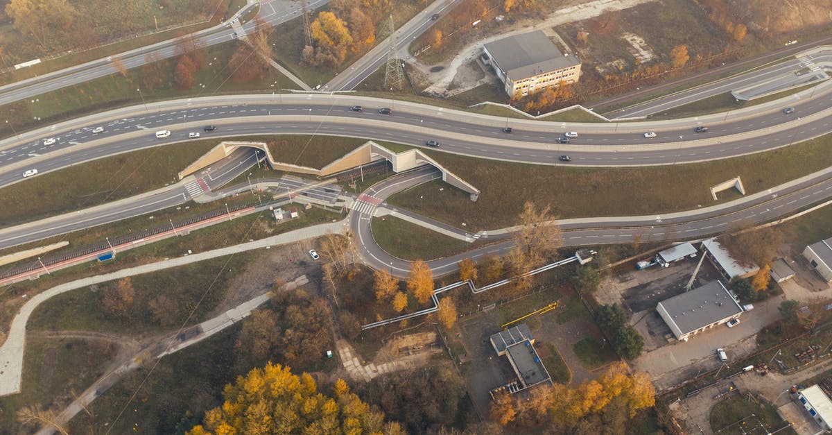 Travel between Germany and Poland by train - Aerial View Of Flyover And Highways