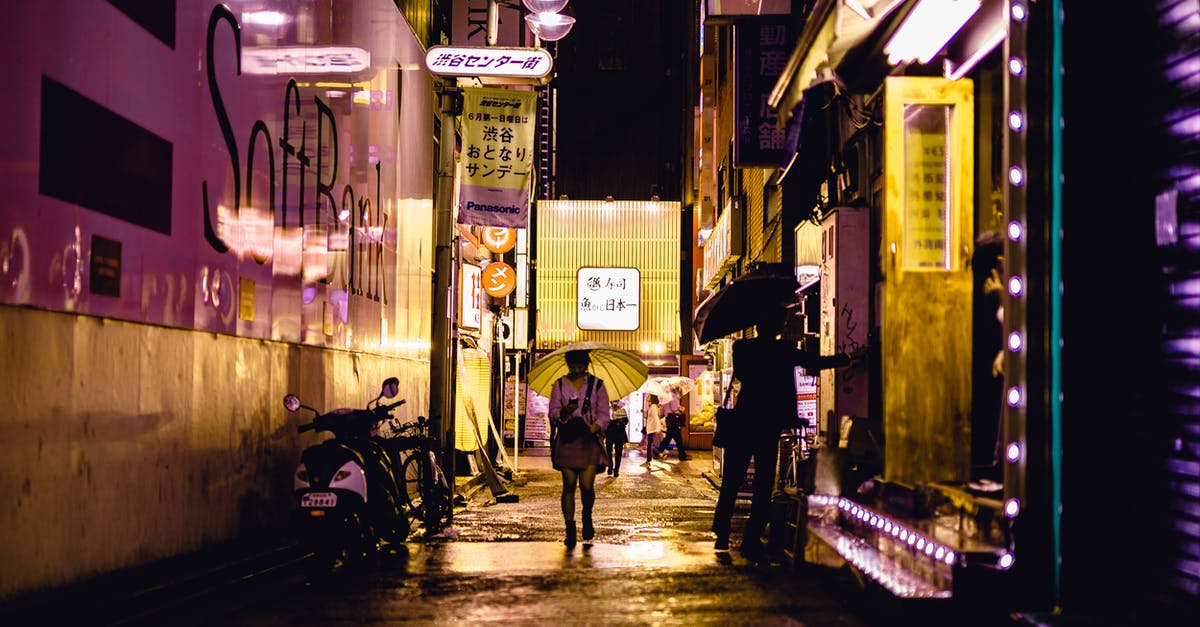 Travel from Matsumoto Japan to Kazeya Hotel in Shin-Hotaka, Okuhida - People Walking Near Road Beside Buildings during Night Time