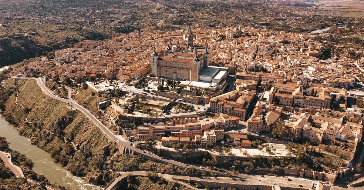 Traveling from Frankfurt to Madrid on a single-entry Schengen visa - Aerial View of City