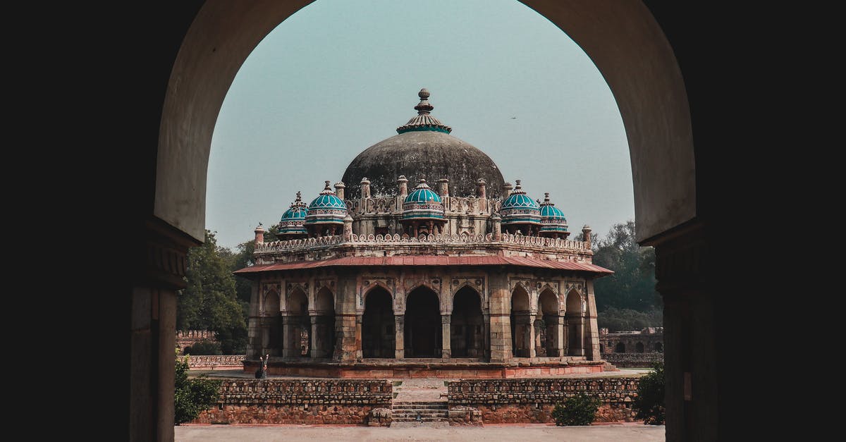 Traveling From India to Barbados - outside India's air-transport bubble [closed] - Exterior view of Tomb of Isa Khan located inside Humayun tomb in India in Delhi in daytime under clear blue sky