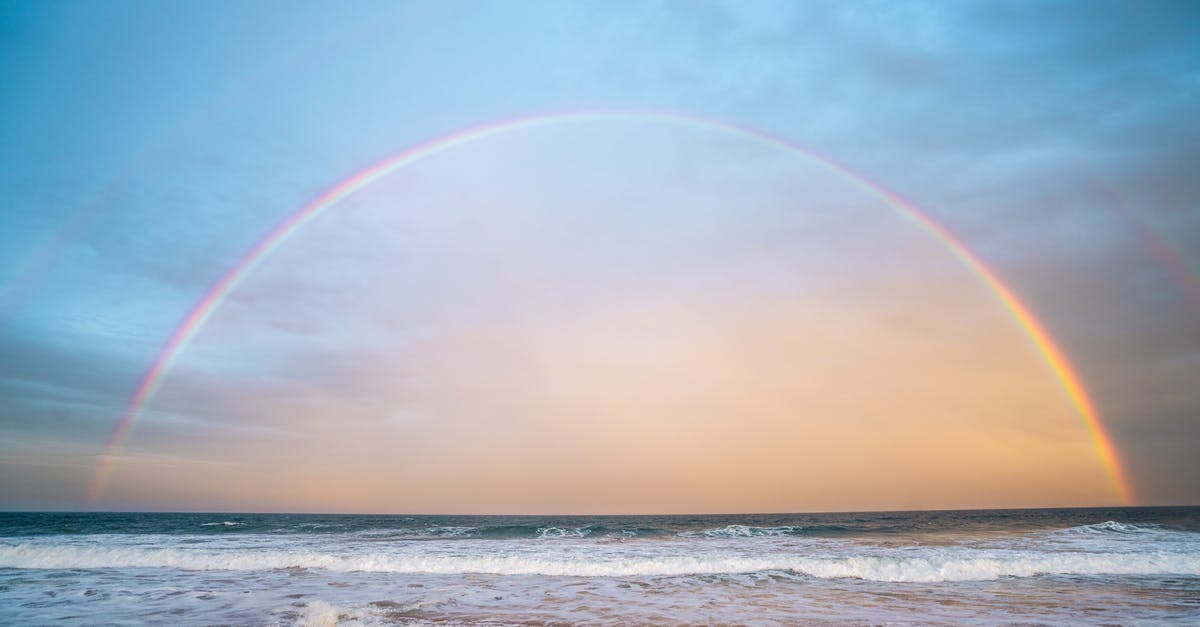 Traveling to Amish country - Rainbow over rippling sea in nature