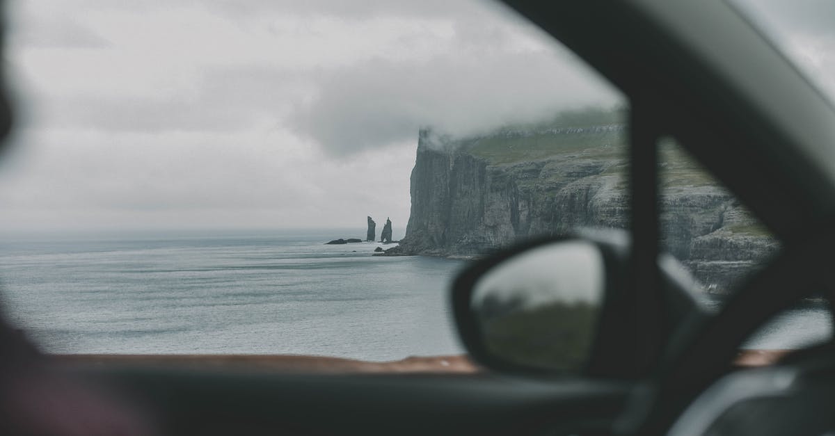 Traveling to Canada by car from Los Angeles - Black Car Side Mirror Near Sea