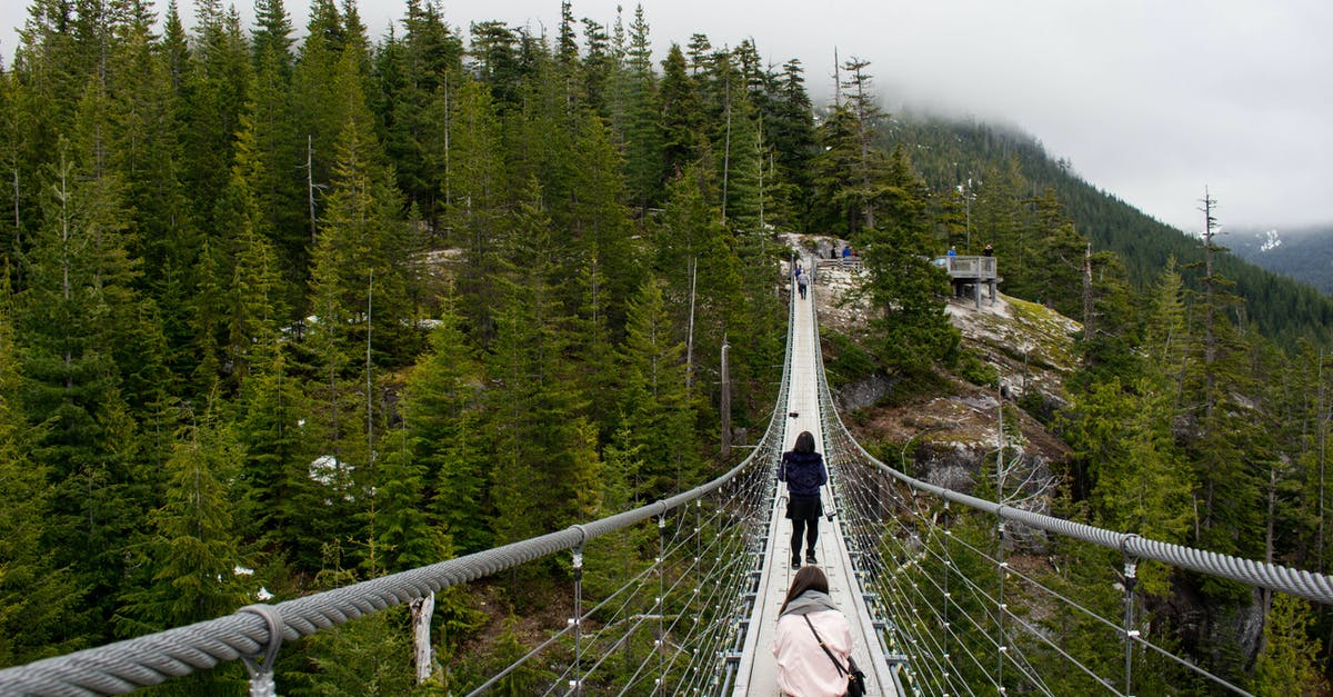 Traveling to Canada via Turkey - People on a Suspension Bridge