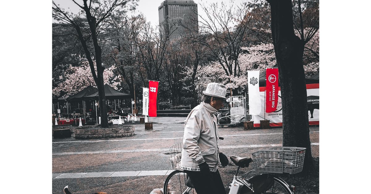 Traveling with dogs in Japan - A Man in Jacket Walking in the Sidewalk