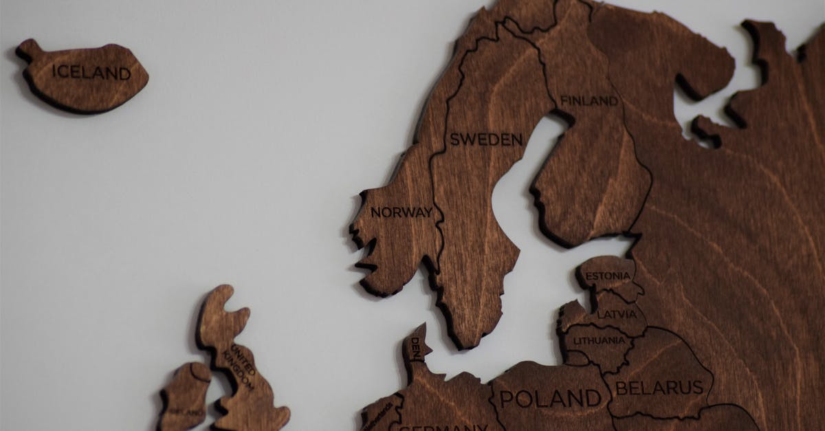 Travelling from Poland to England and customs check in Germany - Wooden Map of Europe