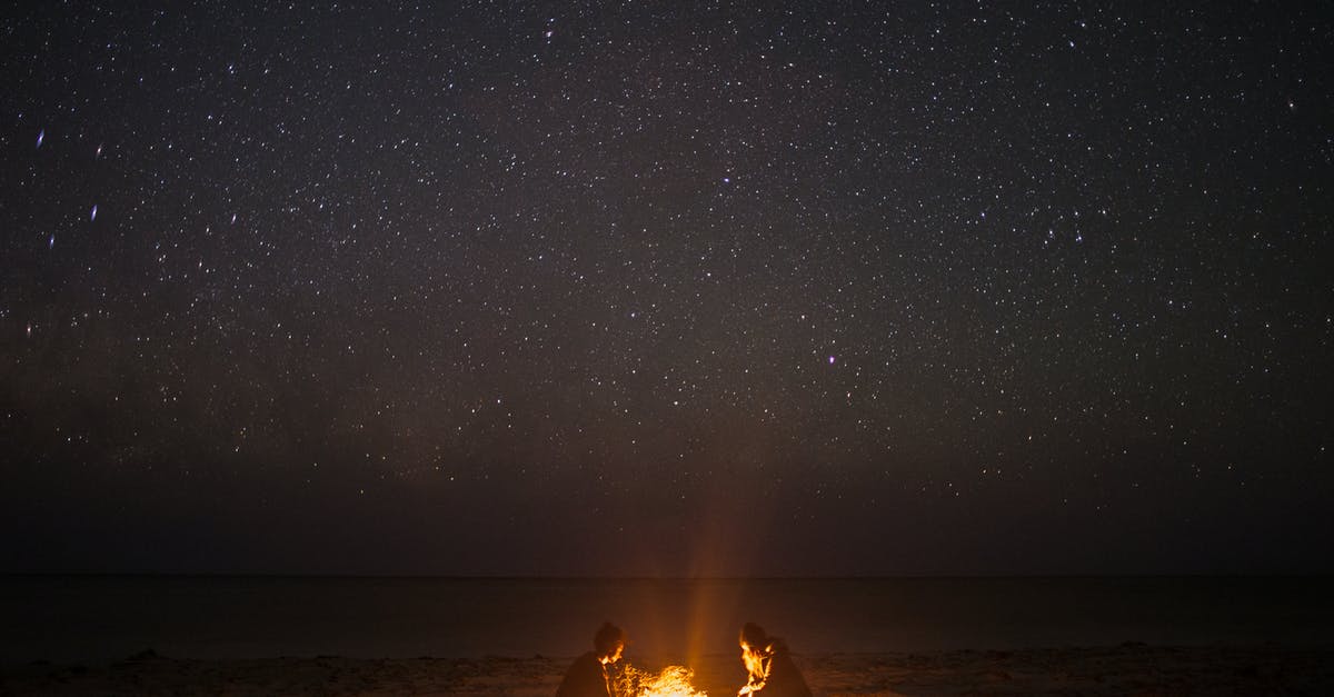 Travelling outside of UK on a tourist visa [duplicate] - Unrecognizable couple near bonfire on coast at night sky