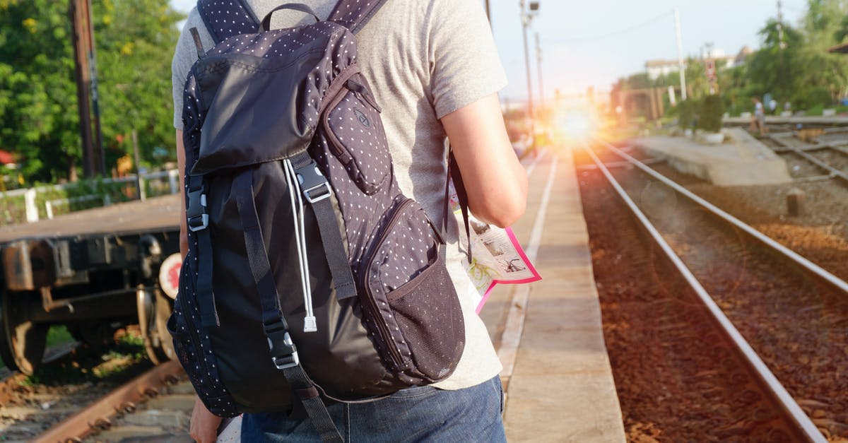 Travelling thorough schengen area while waiting for permesso - Person in Grey Top With Backpack Waiting for Train