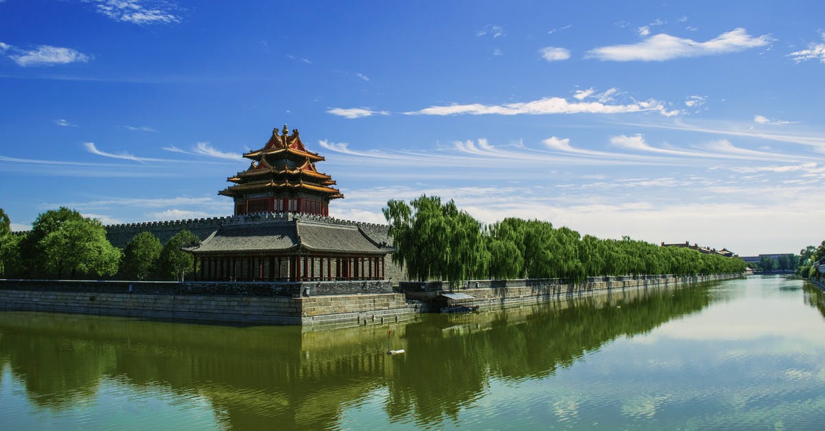 Travelling to China - Concrete Temple Near Body of Water Under Blue Sunny Sky