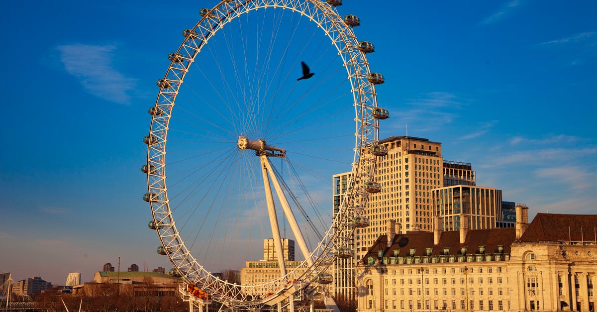Travelling to London from US with an F1 Visa for vacation - White Ferris Wheel Near Brown Concrete Building