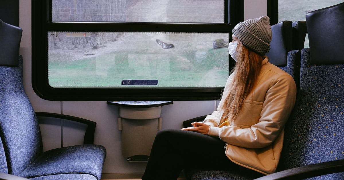 Travelling to Paris by train during a strike in December 2019 - Woman Wearing Mask on Train