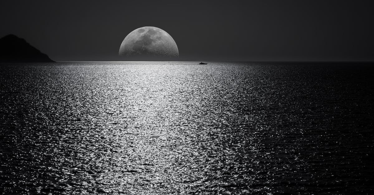 Travelling to Sakhalin Island and Kamchatka - White and Black Moon With Black Skies and Body of Water Photography during Night Time