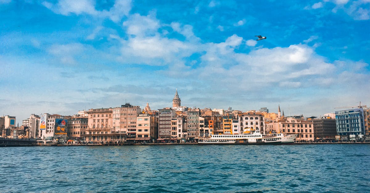 Travelling to Turkey by ferries - Istanbul Skyline from the Bosphorus Strait