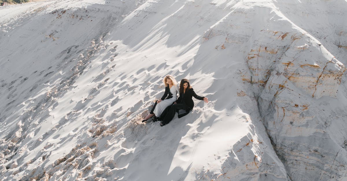 Travelling to Yerevan from Delhi through flydubai - Calm anonymous women on sandy slope